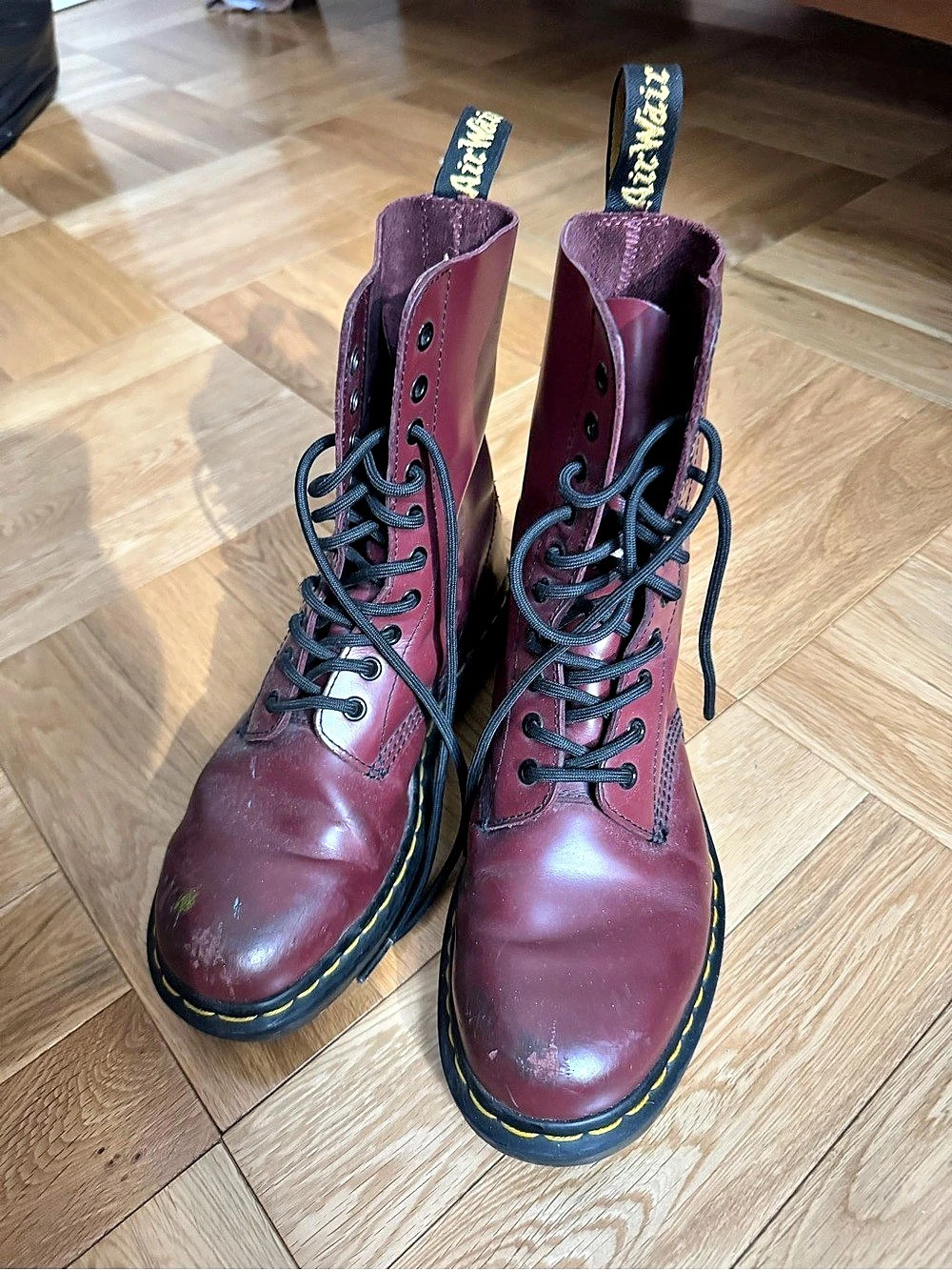 Dr. Martens 1460 Smooth Leather Lace-Up Boots Burgundy